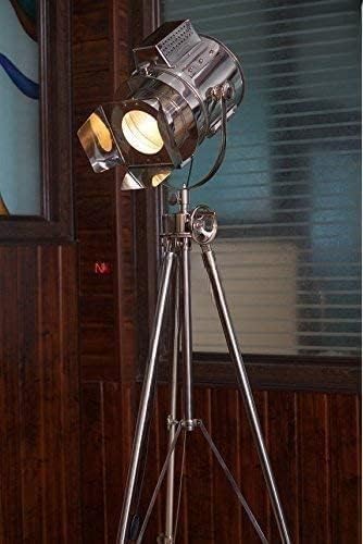 1960'S Vintage Disigns Ajustable Teatro Búsqueda Luz Trípode Lámpara de pie Acabado Cromo Industrial Náutico Lámpara de pie