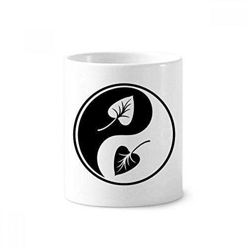 Cadeau bouddhiste yin-yang original : tasse blanche en céramique multifonction 350ml