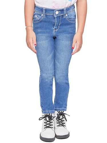 YMI Toddler Girl Adjustable Waistband Snap Button Light Fading Skinny Jean