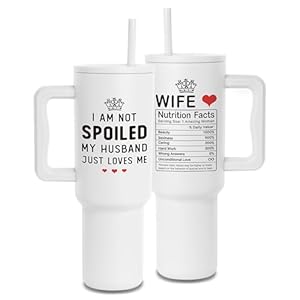 Gifts for Wife – 40oz Personalized Tumbler with Handle and Straw Lid, Custom Engraved Wife Gifts for Her Birthday, Anniversary and Special Occasions