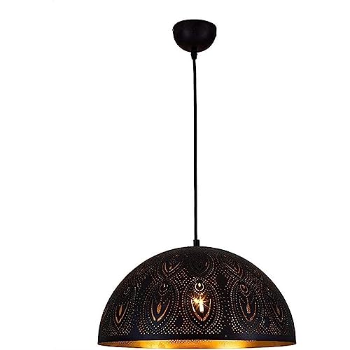 Lustre industriel rétro doré en métal 40cm pour îlot de cuisine
