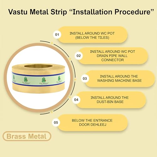 Image of Vastu Brass Strip | Width- 1 Inch | Thickness - 0.2mm | Length- 25 Feet Approx | Strip for Zone Balancing & Toilet Correction | Brass Strip for Vastu | Pack of 1