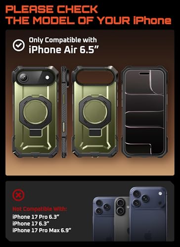 Image of SUPCASE for iPhone Air Case with Stand & Camera Control Button, Green