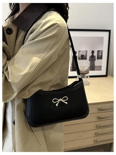 Women's Bow Knot Shoulder Bag Lightweight Top Handle Handbag Elegant Cross Body Bags2