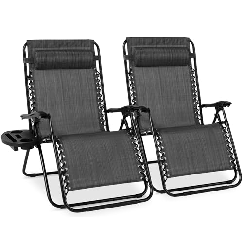 Best Choice Products Set of 2 Extra Wide Adjustable Steel Mesh Zero Gravity Lounge Chair Recliners...