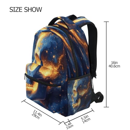 Sugar Skull Star Day Of The Dead Blue Backpack for School Boys Girls Adults Kids Bookbag Laptop Bag 15L4