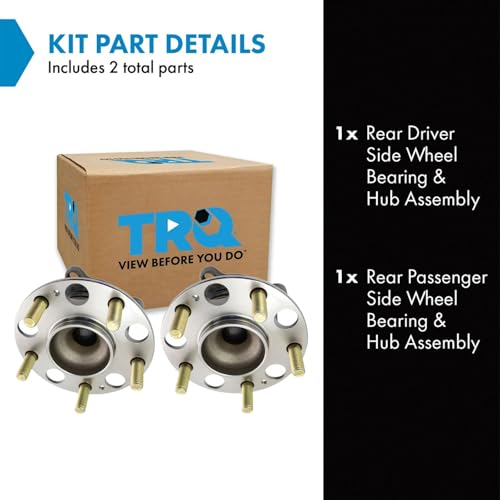Image of TRQ Rear Wheel Bearing and Hub Assembly Set 2 Piece Compatible with 14-15 Honda Accord Hybrid 16-17 18-20 Touring EX-L