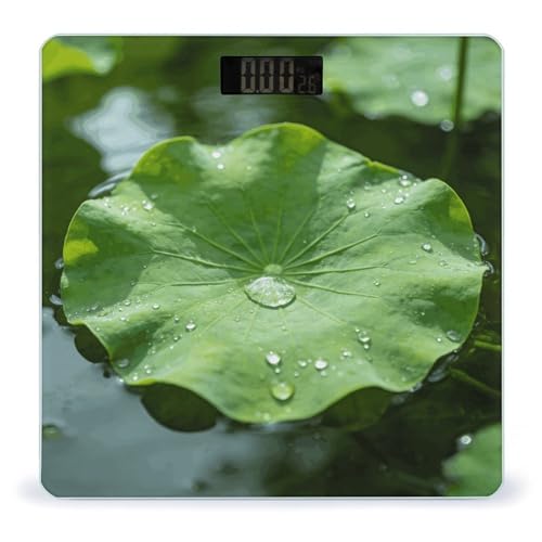 Báscula digital de baño con vidrio templado y pantalla LED