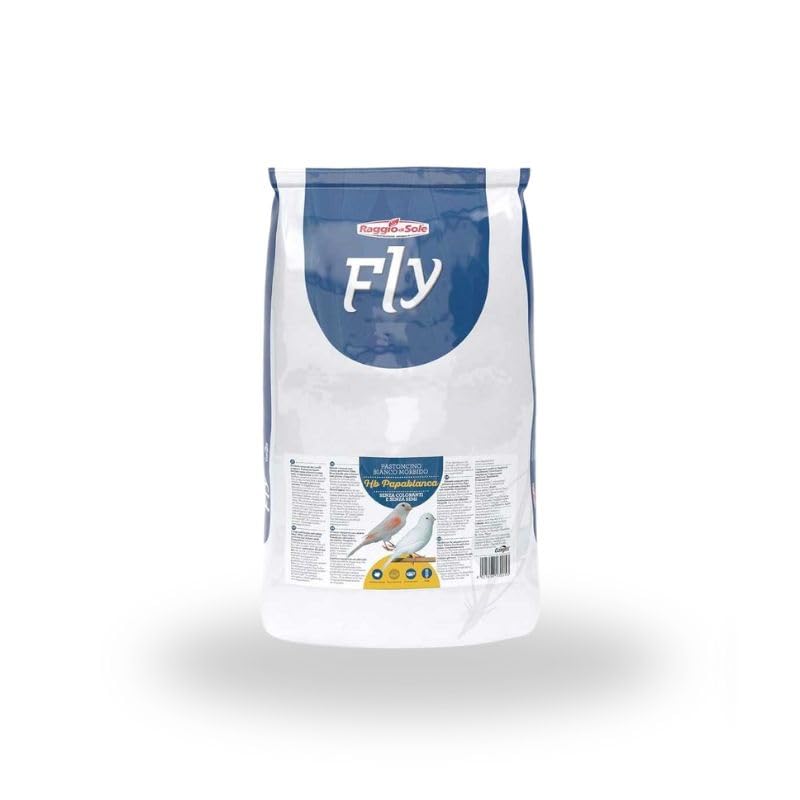 Raggio di Sole Pasta de Cría para Aves, Fórmula Blanca Sin Pigmentos, Alimento Profesional para Canarios y Aves Granívoras, 20 kg