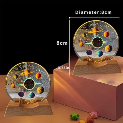 Image of One94Store 3D Space Crystal Ball Lamp & Crystal Moon Lamp Combo, USB Plug-in Night Lights Decorative Bedside Lamps for Bedroom, Living Room & Gift Decor