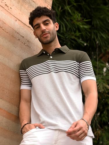 Image of fanideaz Branded Mens Half Sleeve Cotton Striped Polo T-Shirt for Mens || Polo Tshirt for Men || Branded Tshirt for Men