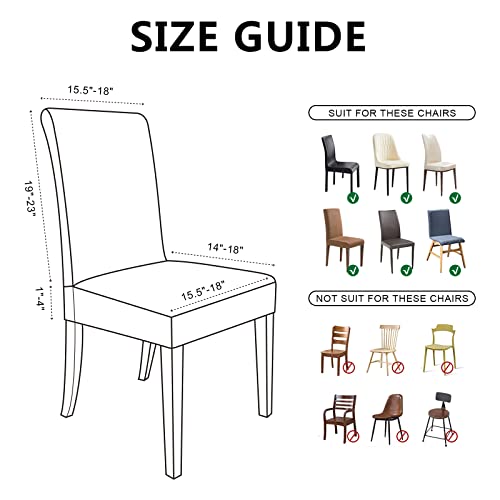 Molasofa Leather-Look Spandex Chair Covers,No-Pilling Washable Fitted Dining Chair Covers Set Of 4,Soft And Stretch Covers For Dining Chairs For Home Decor(4Pcs,Brown) #TOP3