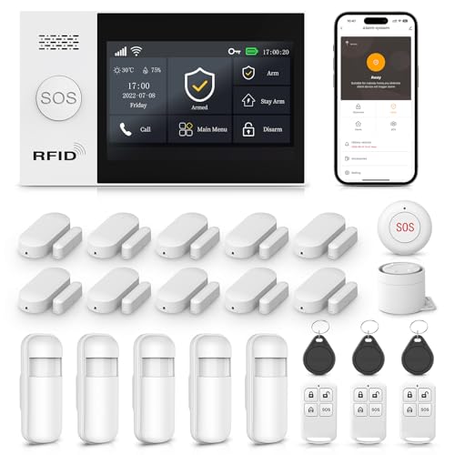 LWOHSI Sistema di sicurezza domestica, sistema di allarme wireless GSM