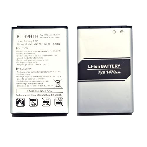 Vvuilsty BL-49H1H Replacement Battery for Verizon LG VN220 Exalt,Rechargeable 0 Cycle Battery Compatible with Verizon LG VN220 Exalt/LG-VN220,US Cellular LG Wine LTE UN220 Battery