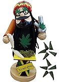 SEEAS Räucherfigur Kiffer inkl. Cannabis-Räucherkerzen - XL 20cm Holz - Detailgetreu mit Rastas Joint Gras Bong Wollmütze - Jamaika