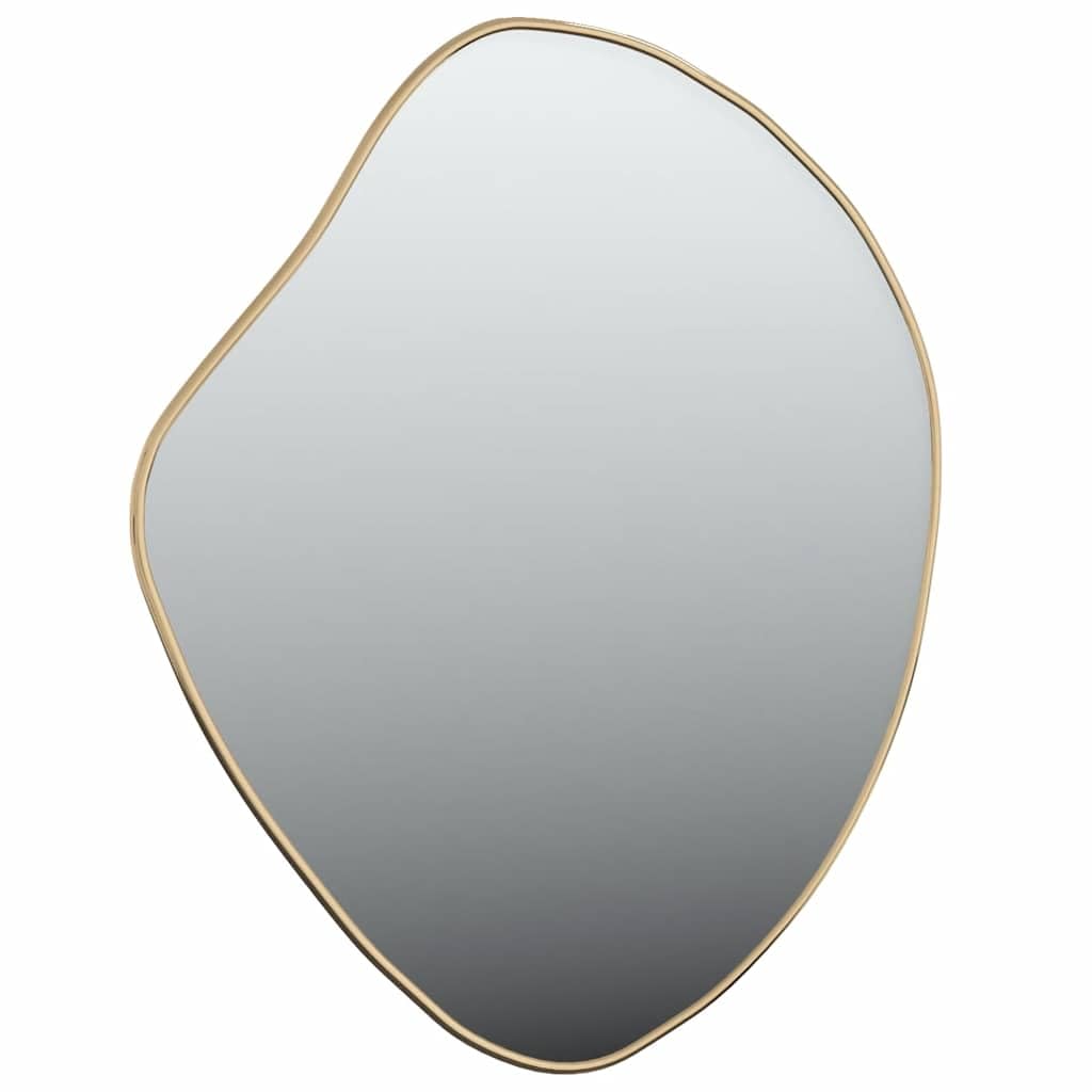 Wandspiegel Golden 60x50 cm Glas PVC Rahmen für Badezimmer Schlafzimmer Wohnzimmer Diele Garderobe mit klarer Spiegelung und minimalistischer Deko für Schmink, Rasur und Kosmetik