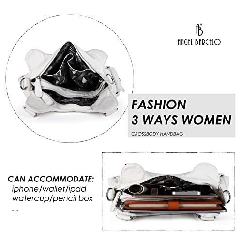 Bolso de hombro para mujer en cuero sintético suave miniatura 5