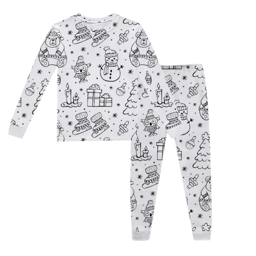 Weihnachten Kinder Schlafanzug Jungen Pyjama Langarm Baumwolle...