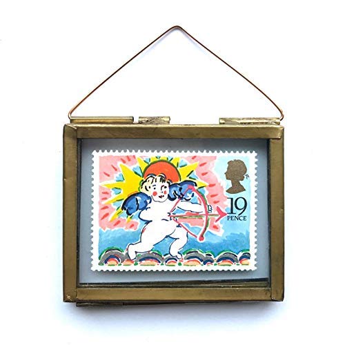 Cupid Valentine Postage Stamp Hanging Frame Ornament Gift