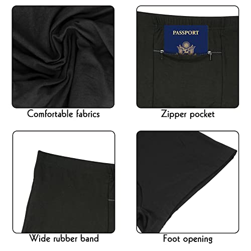 LUEXBOX Pocket Underwear for Men with A Secret Hidden Pocket, Travel Boxer Briefs, 2 Packs (Black)2