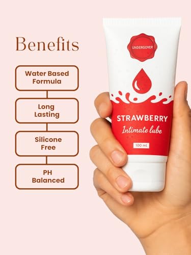 Image of Undercover By ZeroKaata Strawberry Water Based Lube For Men and Women (100 ml)