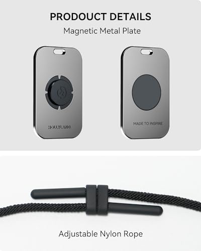 Cordão de Pescoço Longo, Durável e Ajustável com Placa de Metal Magnética para Microfone de Lapela S