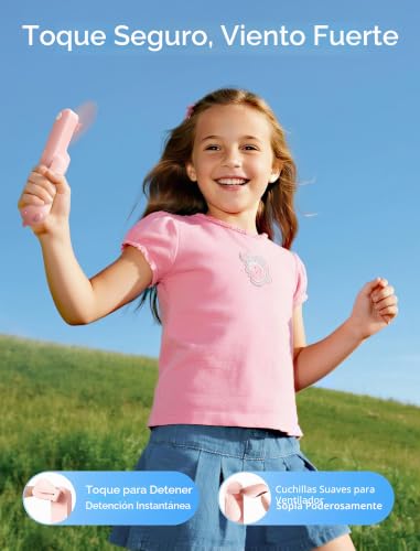 Miniatura 8 de Jisulife Ventilador Portátil Banco De Energía De 4800 Mah, Duración Máxima De La Batería 46 Horas, Ventilador Portátil Con Pilas, 3 Velocidades-Rosa