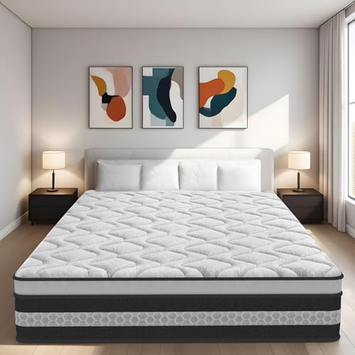 Colchón Viscoelástico 160x200, Colchón Híbrido - Muelles Ensacados + Memory Foam, Firmeza y Confort, Certificado Oeko-Tex, Transpirable y Anatómico, Hipoalergénico, Antibacteriano, Altura 26 cm
