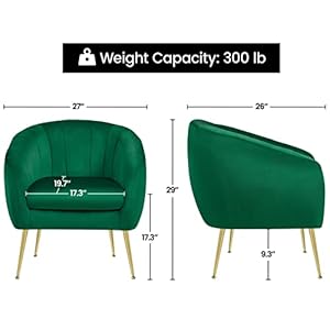 Yaheetech accent chair modern barrel vanity chair with gold metal legs tufted accent armchair for living roombedroomofficemakeup room green set of 2  urban country home decor
