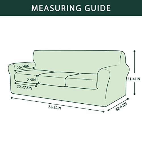 Chun Yi 4 Piece Houndstooth Loveseat Sofa Slipcover Stretch Couch Cover, 3 Seater Stretch Couch Slipcover With Separate Cushions, Swallow Gird Spandex Jacquard Fabric (Dark Blue) #TOP2