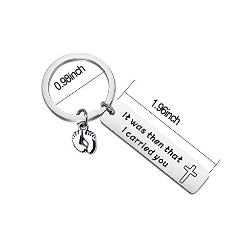 BNQL It was Then That I Carried You Bracelet Keychain with Footprints Charm (keychain)2