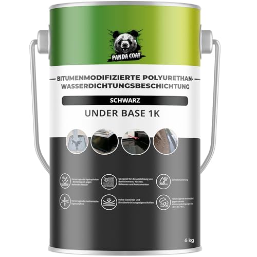 PandaCoat UnderBase 1K (6 kg) - Wasserdichtes Dichtmittel für Fundamente, Keller & Poröse Oberflächen, Langlebig & Temperaturbeständig, Bitumen Abdichtung