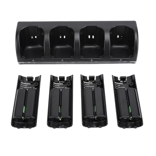 Estación de carga con 4 baterías de 2800 mAh para controles remotos con alimentación USB blanca