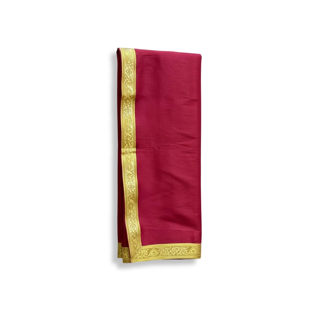 Dupion Silk Uparna | White Male Upeni Khes Angavastram for Groom Wedding Pooja Rituals (2.28 mtr, Dupatta Shawl)-image-38