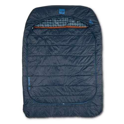 Kelty Tru.Comfort Doublewide 2P 20 Degree Sleeping Bag, Two Person, Synthetic Fill, Couples & Family Camping, Overlanding – Removable Blanket, Wider Than Queen Sized Bed, Updated 2023 (Pageant Blue)