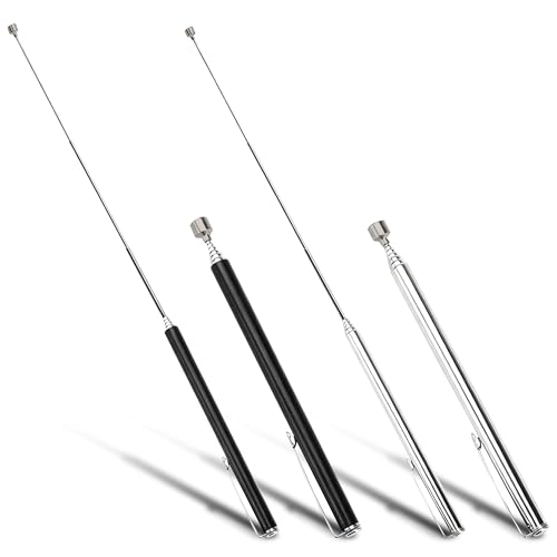 AFIODA 2 PCS Telescopic Pick Up Tools Extendable Magnetic Pick Up Stick Pen with Strong Magnet Portable Handheld Retrieval Tool for Screws Nuts & Small Metal Parts Extends to 65cm