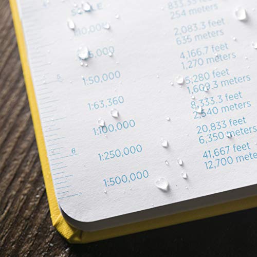 Image of Rite in the Rain Weatherproof Hard Cover Notebook, 4 3 /4 inch x 7 1 /2 inch, Yellow Cover, Field Pattern (No. 350F), 7.5 x 4.75 x 0.625