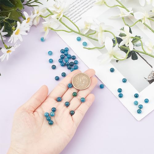 GOMAKERER About 126 Pcs Blue Apatite Beads - Image 3