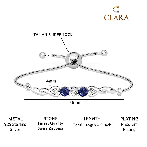 Image of Clara 925 Pure Silver Classic Hand Bracelet | Adjustable, Anti Tarnish, Swiss Zirconia | Gift for Women and Girls