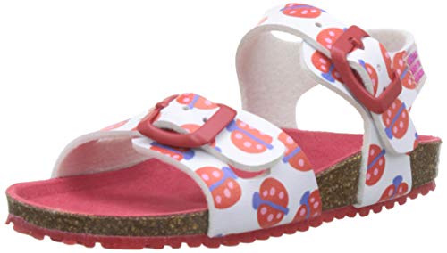 Agatha Ruiz de la Prada 192982, Sandales Bout Ouvert Fille, Multicolore (Blanco Y Mariquitas (Mat Y Estampado) Paprika), 25 EU