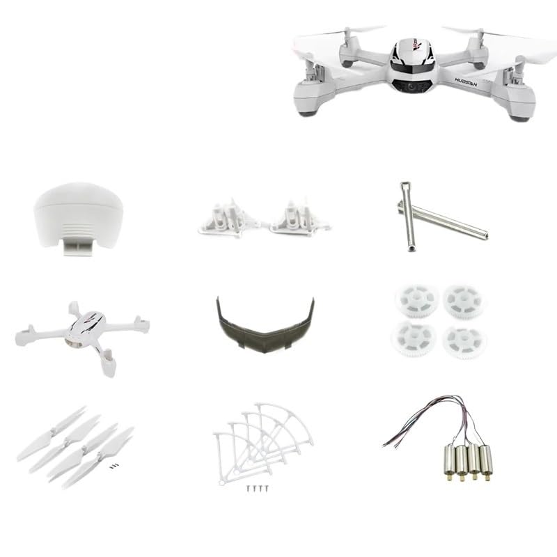Compatible para Hubsan repuestos patines palas motores dron H502S H502E | Varias piezas habituales facilitan reparaciones para aficionados de cuadricópteros pequeños.(White Prop motor)