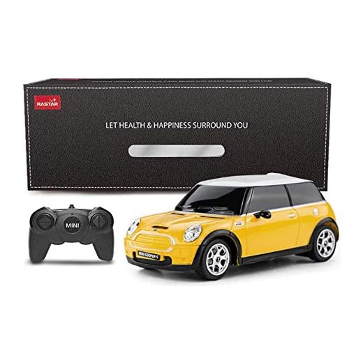 RASTAR Mini Cooper S Amarillo 1:24 RC Coche de Juguete, Coche teledirigido, Regalo de los niños (Amarillo)