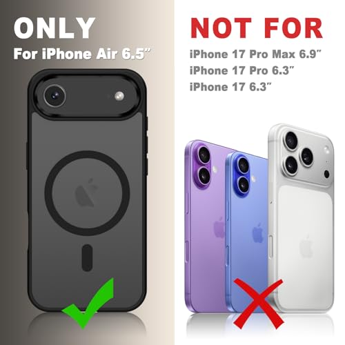 YENAPOON for iPhone Air Case, Matte Magnetic Phone Cover, Black by YENAPOON - Used condition - Image 8