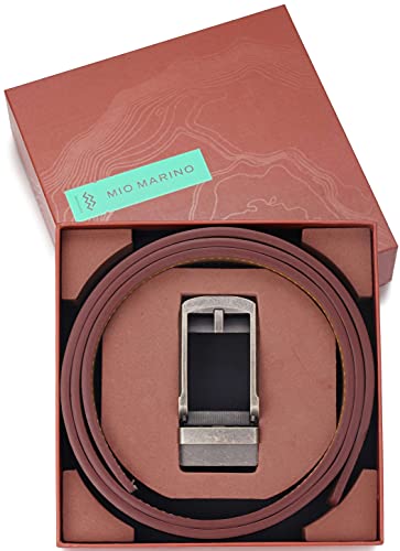 Image of Marino Men's Comfort Click Ratchet Belt Casual Leather Belt for Men - Automatic Linxx Buckle, 1 3 /8 inch Wide - Elegant Gift Box