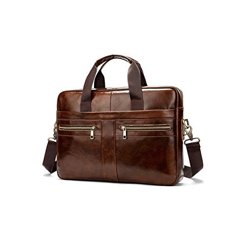 XIANGFADST Borsa Porta Pc Cartella da Uomo Borsa da Uomo Borsa da Uomo Borsa for Laptop in Pelle da Uomo Borsa da Uomo Office Ufficio Documenti aziendali Maschili (Color : Brown)