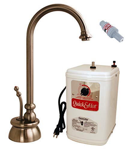 Image of Westbrass A261HFP-11 10 inch Calorah 1-Handle Hot Water Dispenser Faucet with Instant Hot Tank, Antique Copper