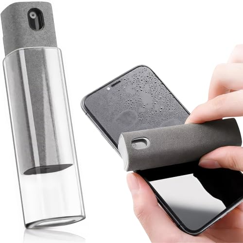ULTRICS Vaporisateur de nettoyage pour écran portable avec liquide, kit de nettoyage d'écran 3 en 1 avec chiffon en microfibre pour écran d'ordinateur portable, kit de nettoyage rechargeable pour