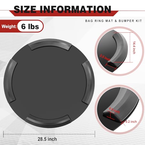 Image of Bag Ring Mat & Bumper Kit 28.5 inch Punching Bag Mat Stabilize Freestanding Heavy Bags from Moving or Tipping Keeps Punching Bags Boxing Dummy with Stands Stable
