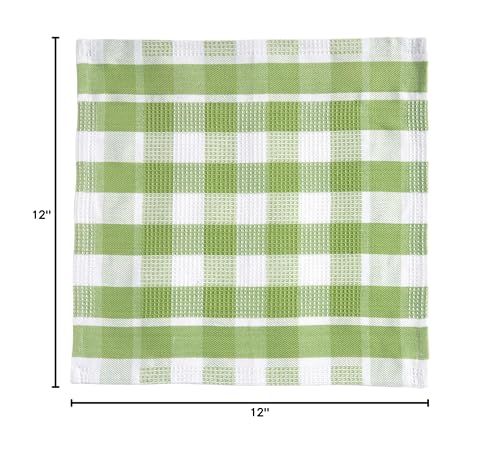 Image of LANE LINEN 100% Cotton Kitchen Dish Cloths, Ultra Soft Absorbent Quick Drying Dish Towels, Multiweave Wash Cloths Dish Towel Sets, 12x12 Inches, 12 Pack - Sage Green