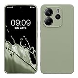kwmobile Case Compatible with Xiaomi Redmi Note 14 4G (Not for 5G) Case - Protective Slim TPU Phone Cover - Soft Matte Finish - Gray Green